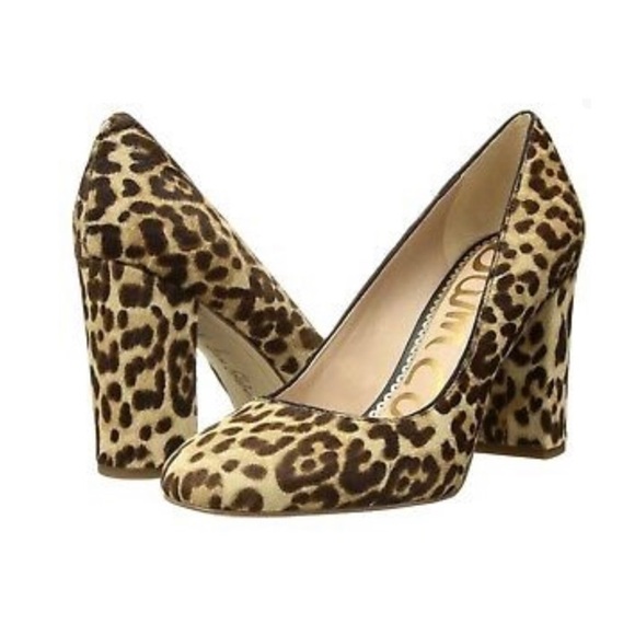Sam Edelman Stillson animal print calf hair heels pumps round toe size 6… - Picture 1 of 11